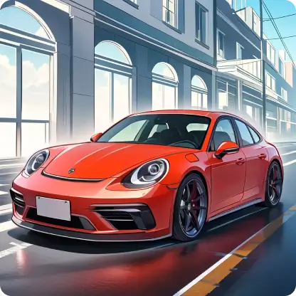 a red sports car made by piclumen ai art generator