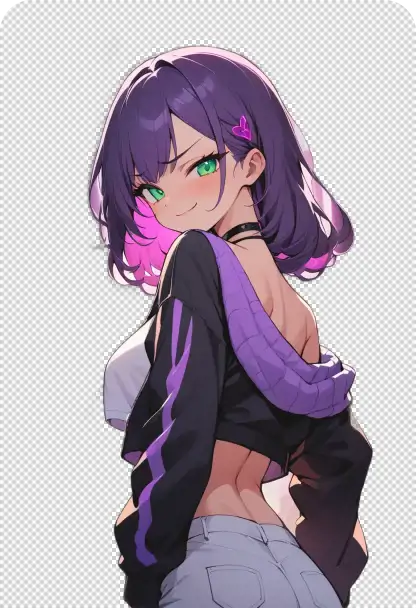 effect of removing background of an anime girl picture