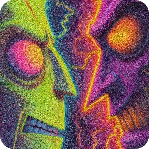 game design of green and purple goblins face off, generated by ai character generator