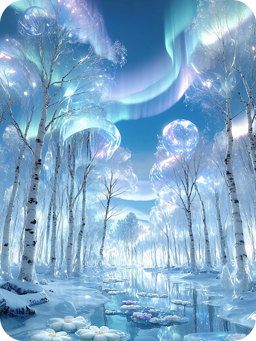 winter cypress forest and aurora ai art generated by piclumen ai image generator